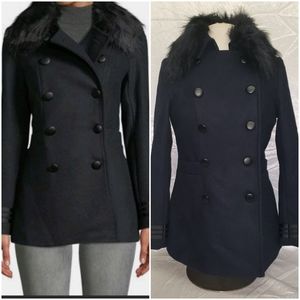 NWT Sm "Ellis" Double Breasted Wool Blend Fall Coat By John + Jenn Neiman Marcus